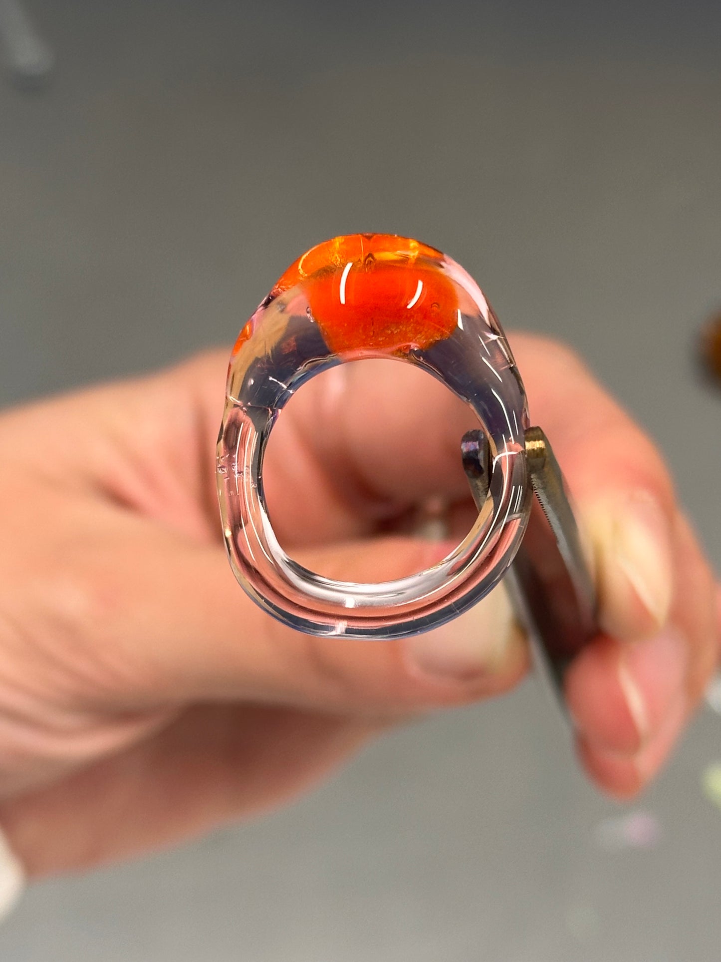 Anillo burbuja naranja