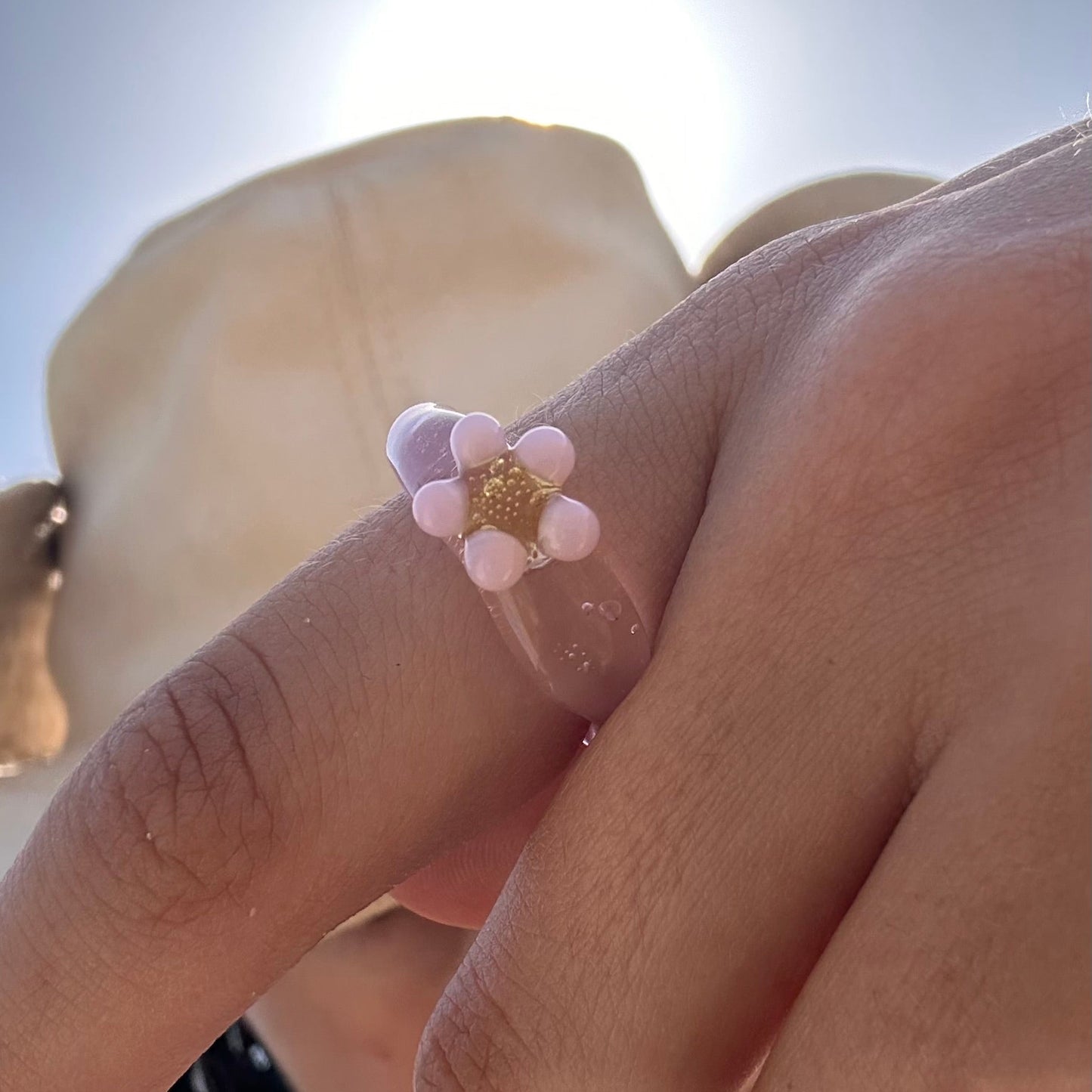 Anillo florecita rosa