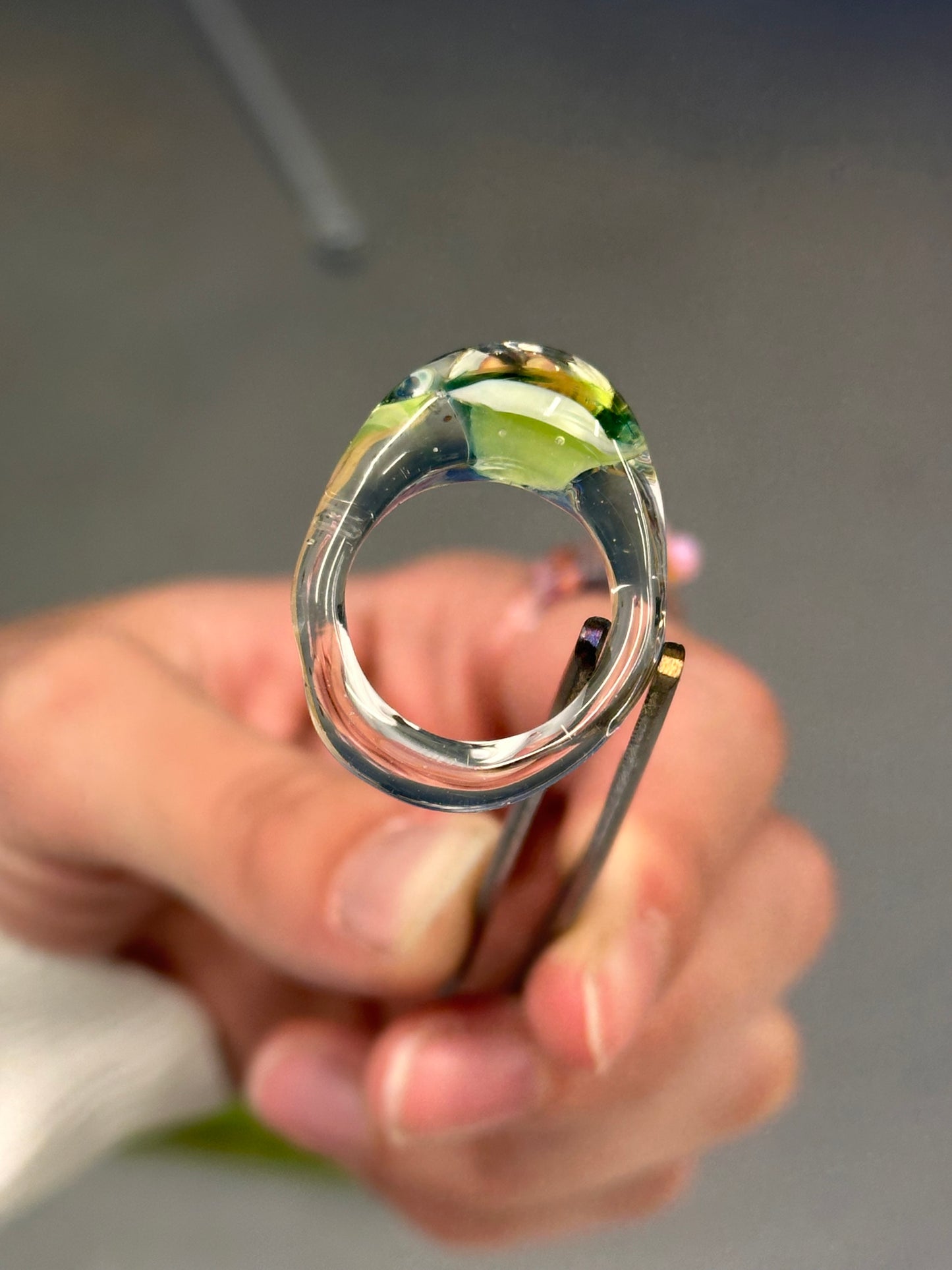 Anillo burbuja verde