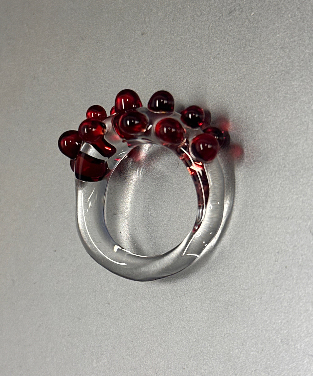 BESTSELLER Anillo bolitas rojas