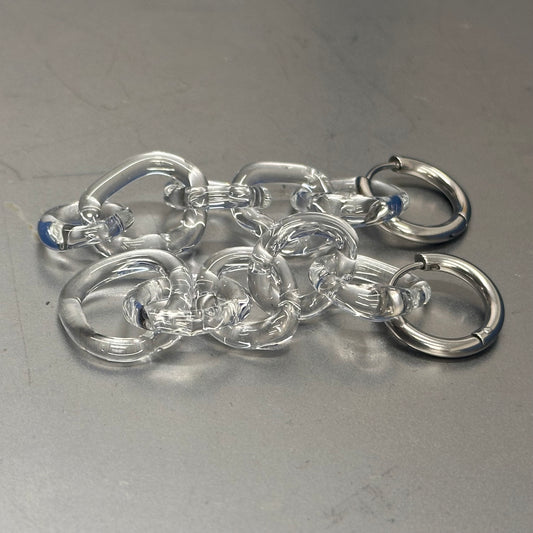 Pendientes cadena de vidrio transparente