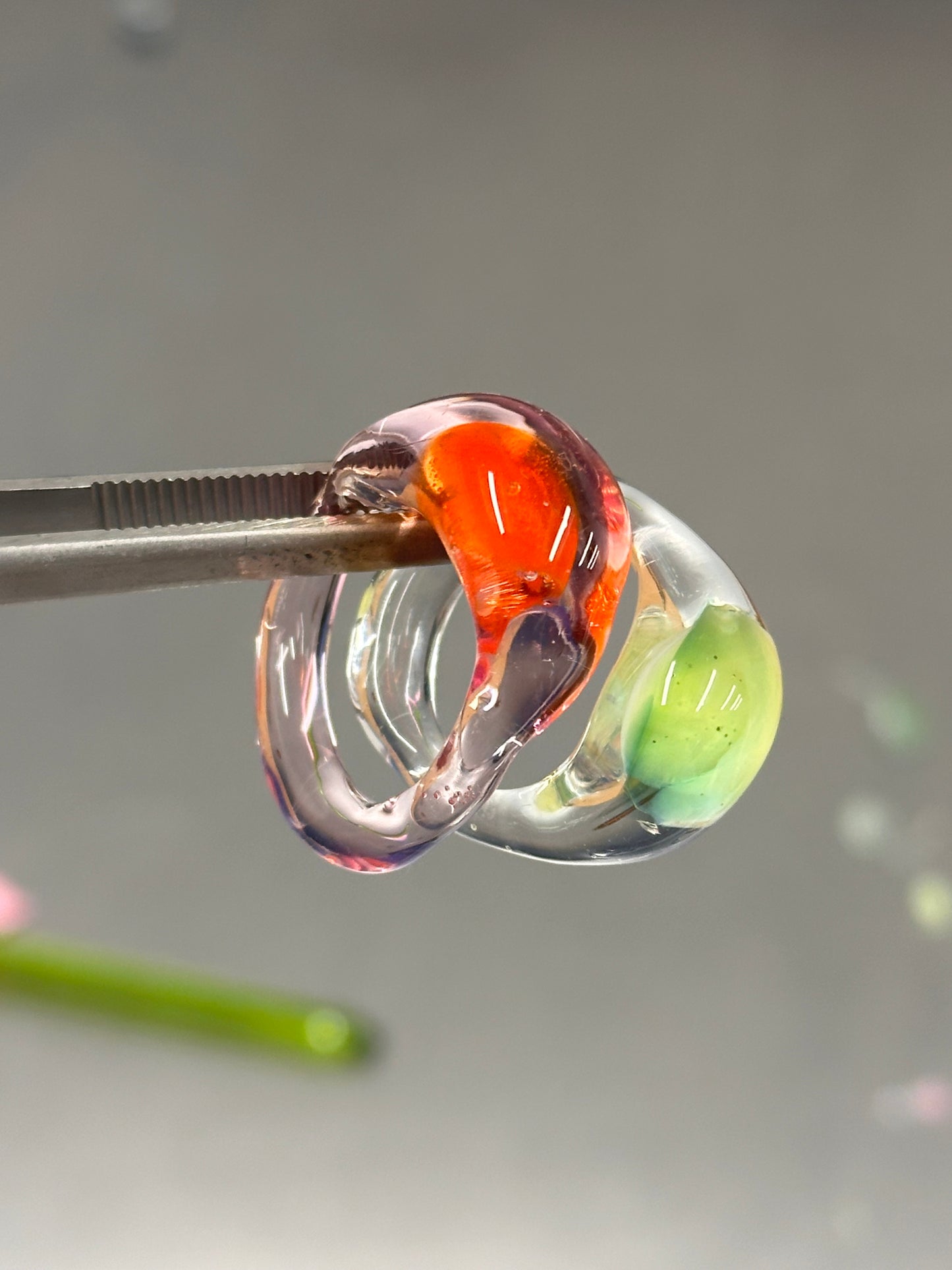 Anillo burbuja verde