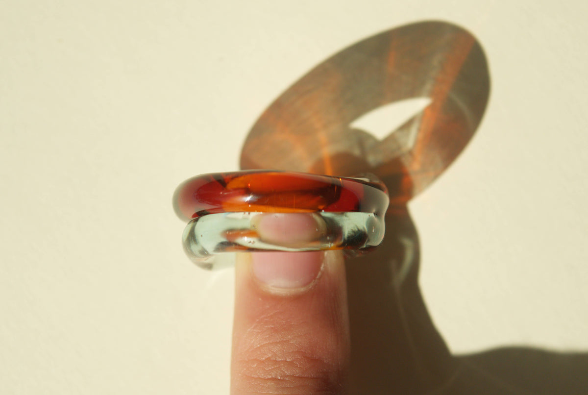 SELF JOY | Anillo doble azul y marrón