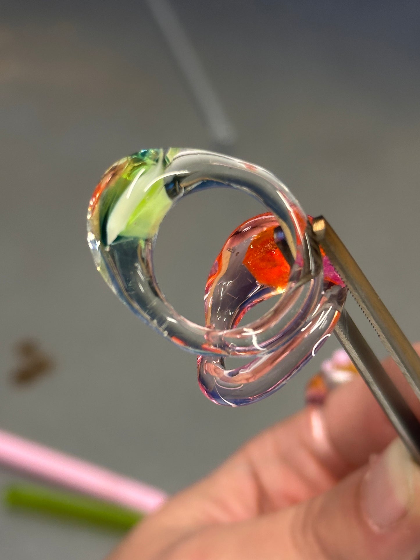 Anillo burbuja verde