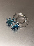 Pendientes de vidrio estrellita azul